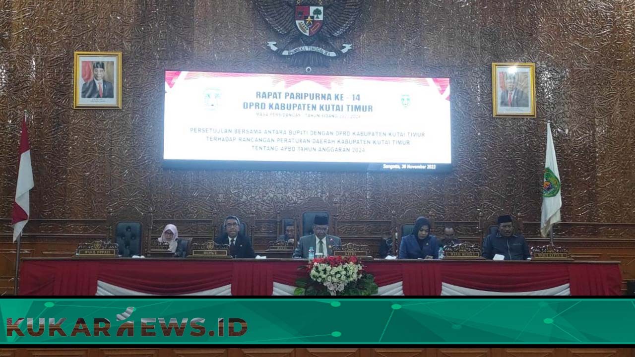 DPRD Kutim Gelar Rapat Paripurna Ke-14 Persetujuan Bersama Kepala Daerah Terhadap R-APBD Tahun 2024
